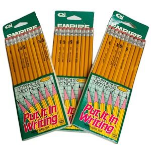 Vintage Empire No.2 Pencils Lot of 3 Packs of 10 Made in USA NEW NOS Sealed